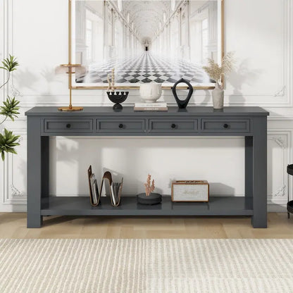 Console de hall d'entrée / Table de canapé avec tiroirs de rangement et étagère inférieure