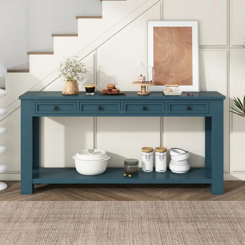 Console d'entrée avec tiroirs de rangement et étagère inférieure