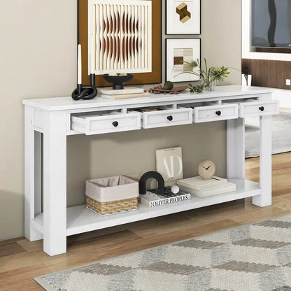 Console de hall d'entrée / Table de canapé avec tiroirs de rangement et étagère inférieure