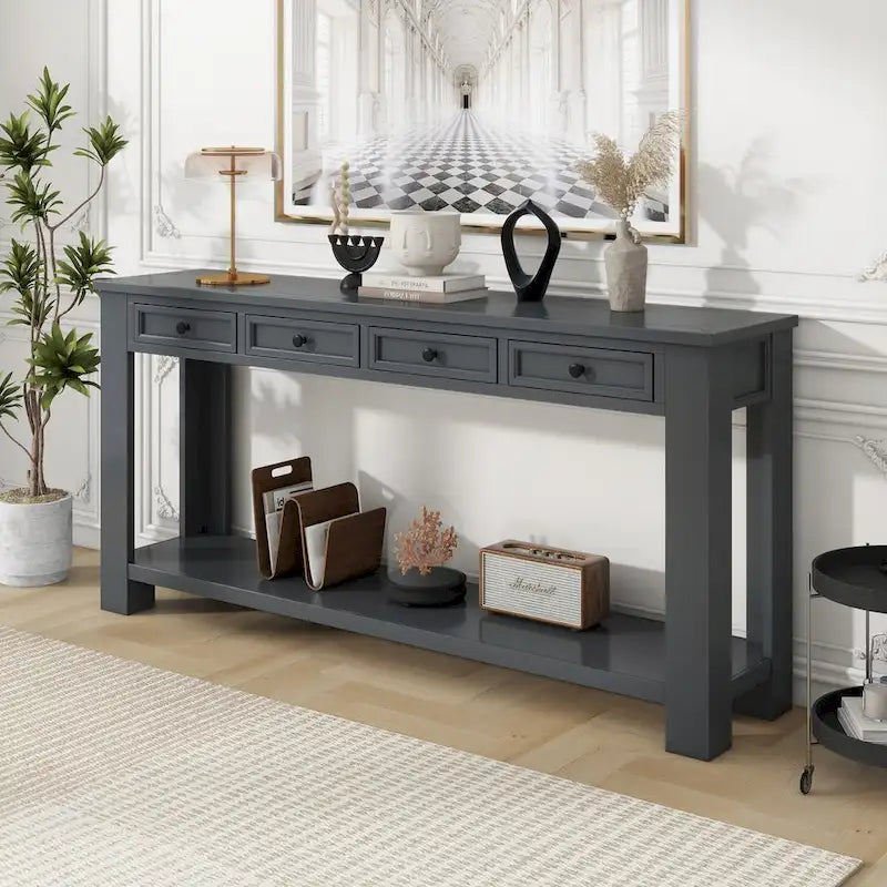 Console d'entrée avec tiroirs de rangement et étagère inférieure