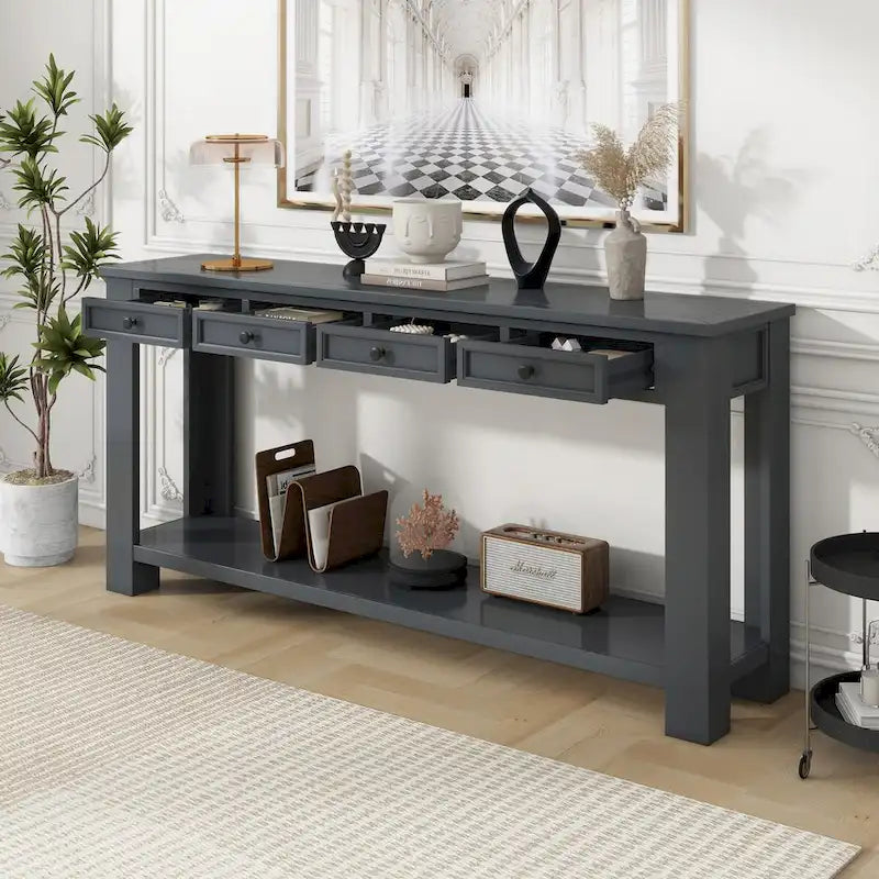 Console d'entrée avec tiroirs de rangement et étagère inférieure
