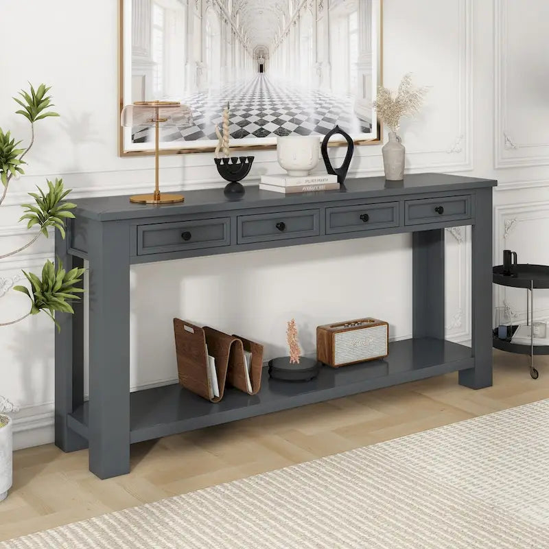Console d'entrée avec tiroirs de rangement et étagère inférieure