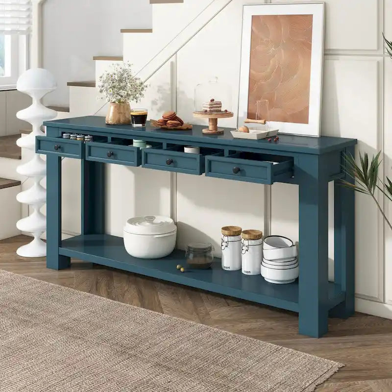 Console d'entrée avec tiroirs de rangement et étagère inférieure