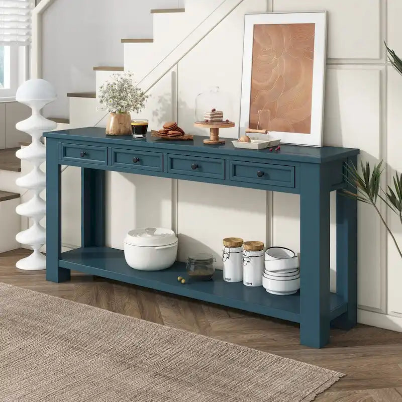 Console d'entrée avec tiroirs de rangement et étagère inférieure