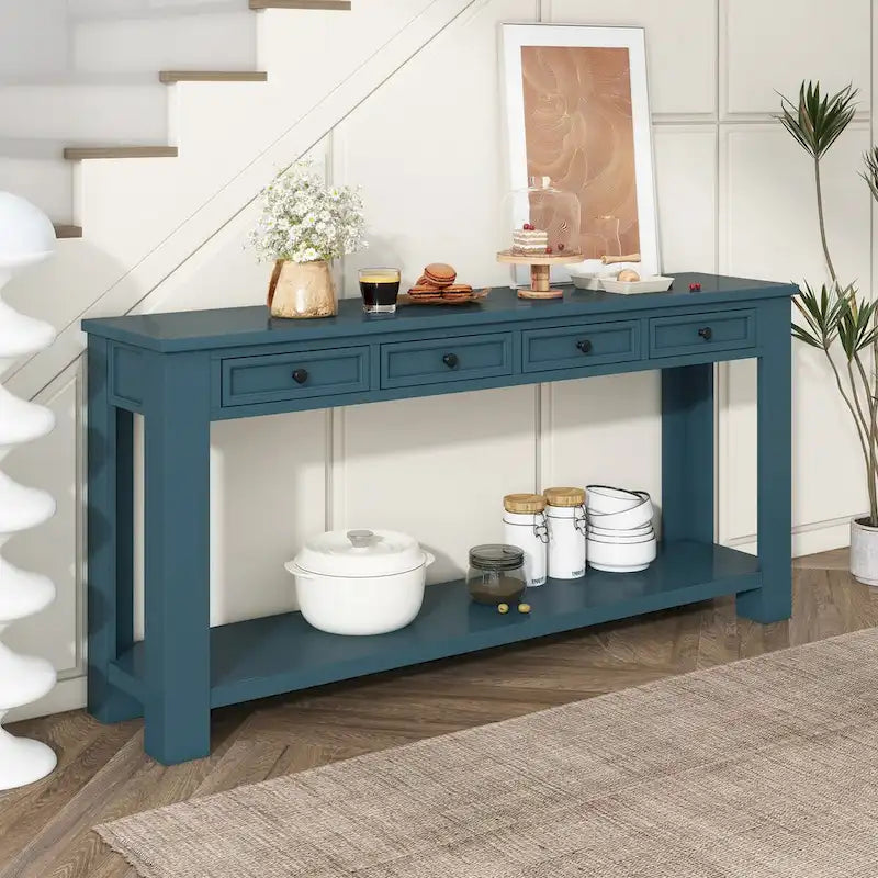 Console d'entrée avec tiroirs de rangement et étagère inférieure