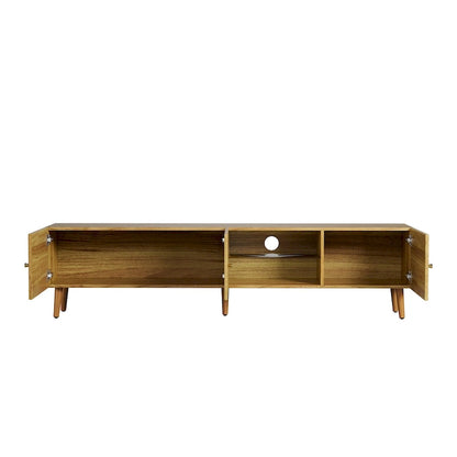 Meuble TV moderne de 177,8 cm de style Mid-Century, Meuble TV avec rangement, Meuble TV pour salon et chambre, Console média TV