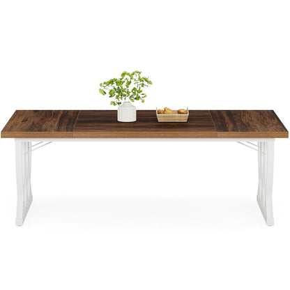 Table de salle à manger rectangulaire 180 cm en bois et métal pour 6 à 8 personnes